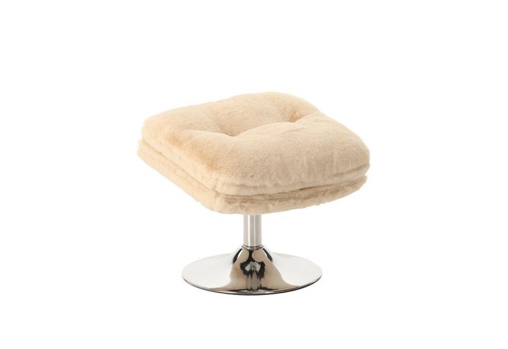 Repose-pieds en fausse fourrure Memento – 50 x 45 x 44 cm