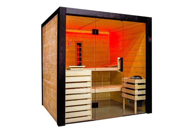 Sauna finlandais traditionnel/infrarouge 4 places - Family Large Hybride
