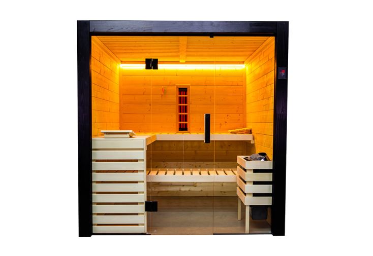 Sauna finlandais traditionnel en bois massif 3 places - Family Medium