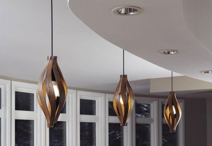 Lampe Suspension Design en Bois Cocoon 16x45cm