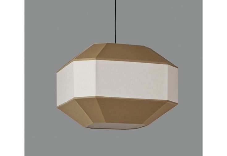 Suspension luminaire en métal, lin et coton Bauhaus ⧄ 60 cm
