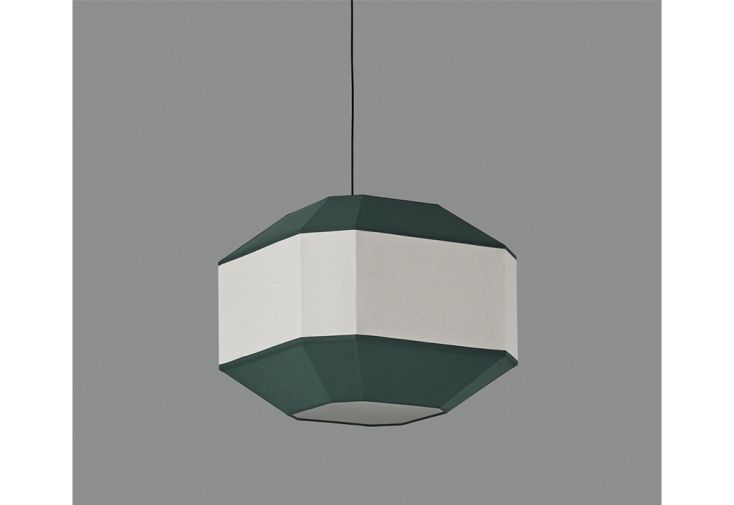 Suspension luminaire en métal, lin et coton Bauhaus ⧄ 45 cm