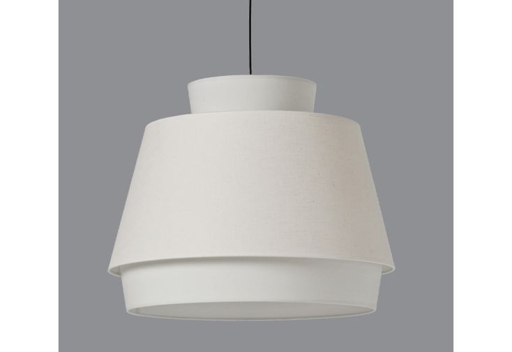 Suspension luminaire en métal, lin et coton Aspen Ø 60 cm