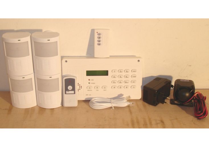 Système d’alarme sans fil : 4 détecteurs de mouvement + unité centrale