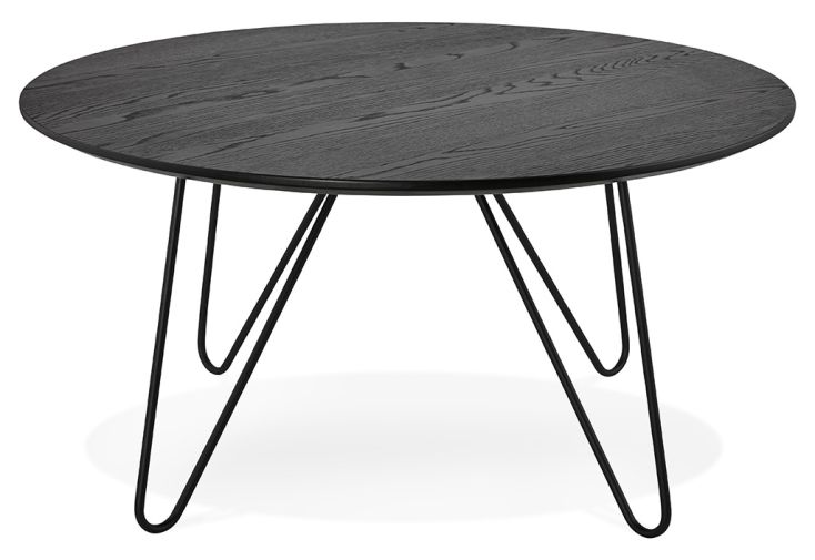 Table Basse en Bois de Chêne et Métal Runda Noir