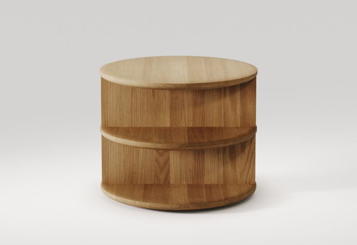 Table de chevet en bois massif Triplex – Ø 55 x 45 cm
