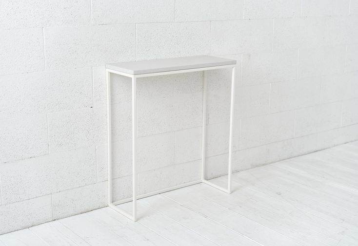 Console blanche design en acier et en béton 65 x 25 x 75 cm - Urban