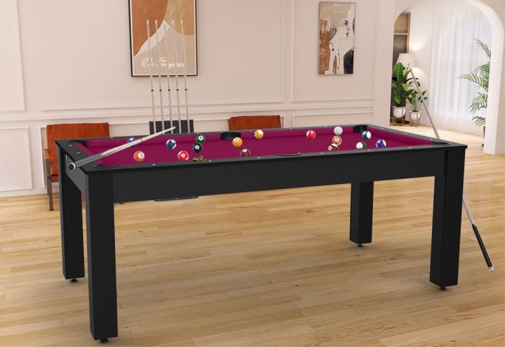 Billard américain convertible en bois – Noir grainé