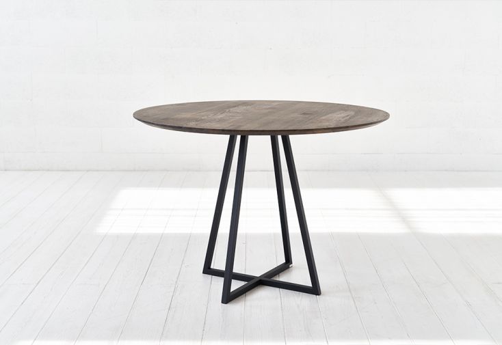 Table à manger ronde en bois et en acier ⌀110 cm - Day