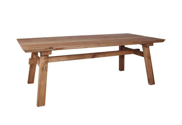 Table à manger en bois de pin recyclé – 220 x 100 x 77 cm