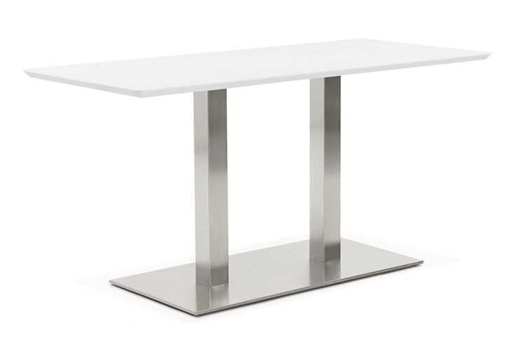 Table à Manger Design en Acier et Bois Recta Blanc 150 cm