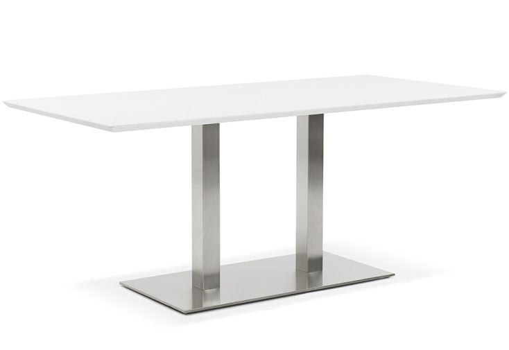 Table à Manger Design en Acier et Bois Recta Blanc 180 cm
