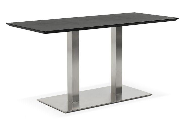Table à Manger Design en Acier et Bois Recta Noir 150 cm