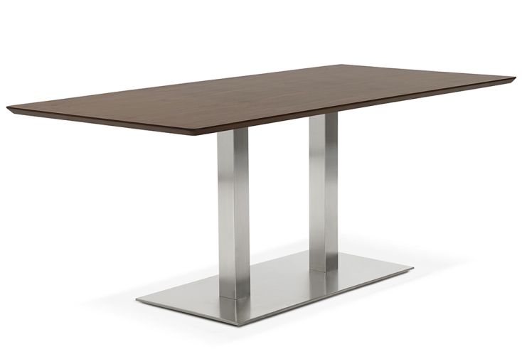 Table à Manger Design en Acier et Bois Recta Noyer 180 cm