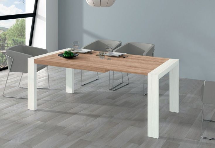 Table à manger extensible en bois Kronos 144/204 x 90 cm - Ramis