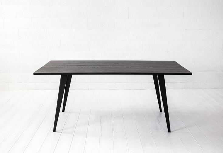 Table à manger rectangulaire en bois et en acier 180 x 70 cm - Simple