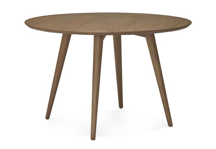 Table à Manger Ronde en Bois de Frêne et Noyer Janet ø 120 cm