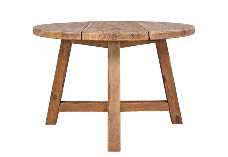 Table à manger ronde en bois de pin recyclé – Ø 120 x 76 cm