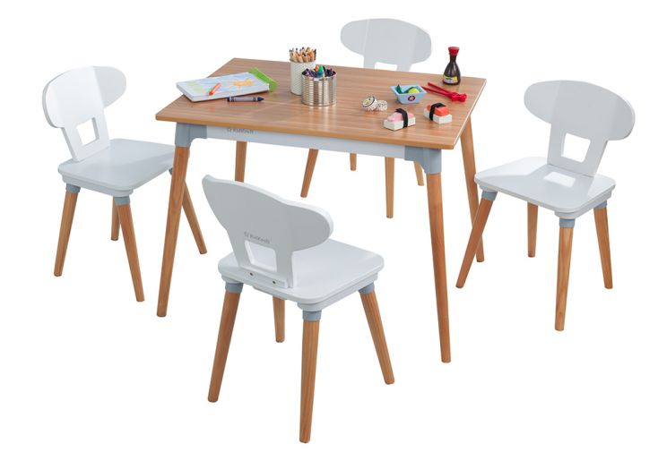 Ensemble de mobilier pour enfant table rétro + 4 chaises 3 à 12 ans