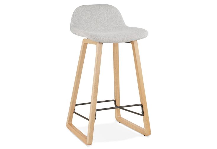 Tabouret de bar mi-hauteur en bois et tissu Trapu Mini