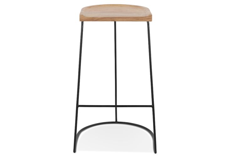 Tabouret de bar design en bois et métal Nallu