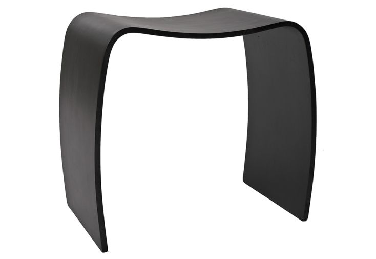 Tabouret Bas Design en Bois Mitch Noir