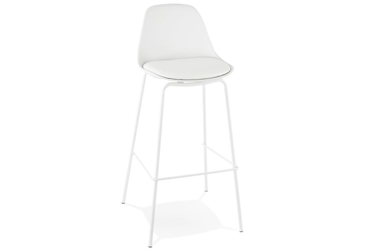 Tabouret Haut en Métal et Polypropylène Escal Blanc