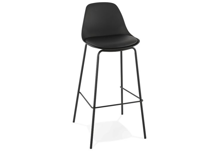 Tabouret Haut en Métal et Polypropylène Escal Noir