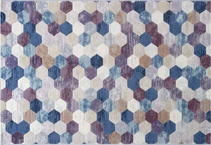 Tapis de salon rectangulaire en polypropylène - Hex