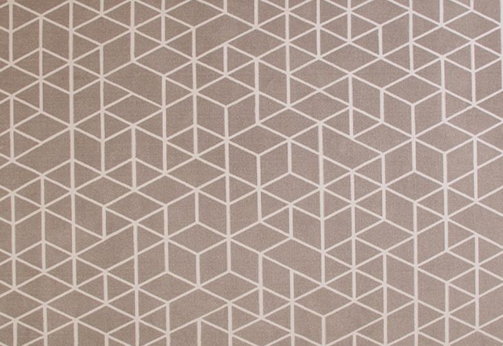 Tapis de salon rectangulaire taupe en polyester – Origami