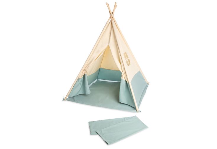 Tipi pour enfant en bois et tissu Yuma - 120 x 120 x 155 cm