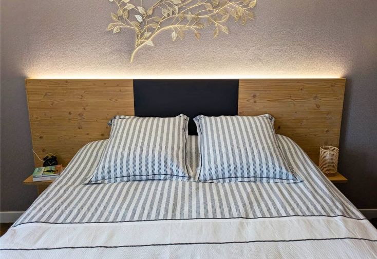 Tête de lit en bois d’épicéa - Bicolore