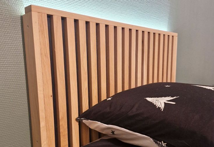 Tête de lit en bois de chêne et épicéa - Tasseaux