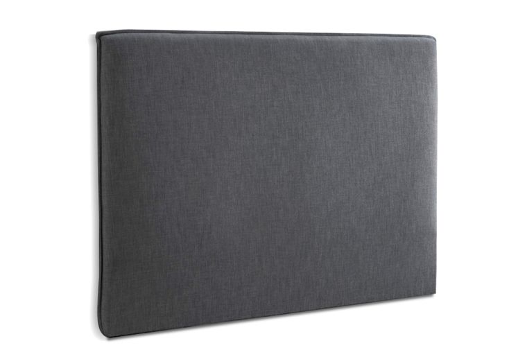 Tête de lit en tissu noir Karbo - 176 x 8 x 123 cm