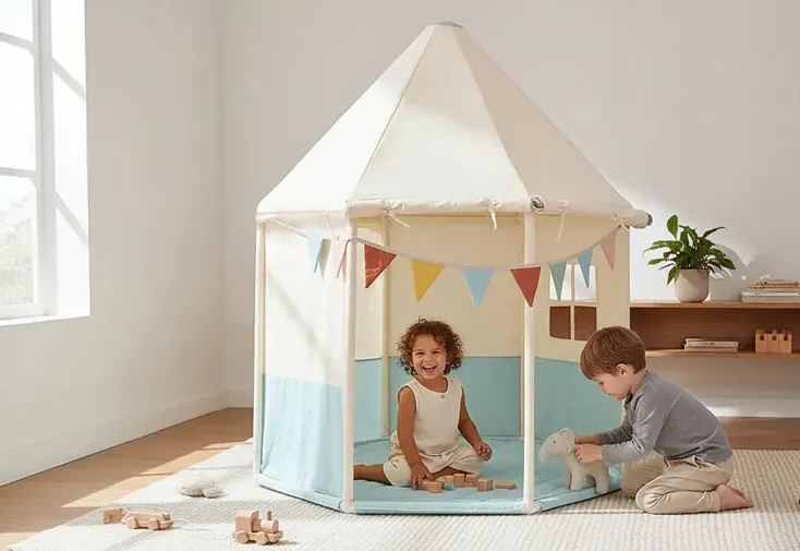 Tipi pour enfant en tissu et bois Pinolino Yuma