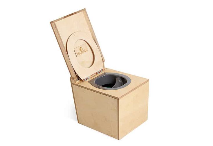 Toilettes sèches d’intérieur à séparation en bois huilé - TROBOLO LuweBlœm
