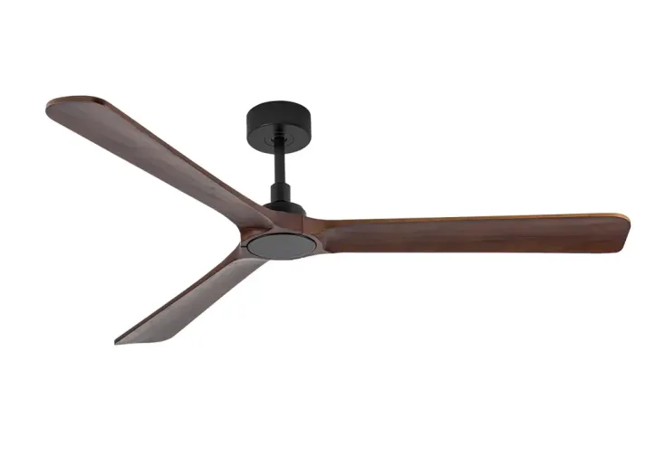 Ventilateur de plafond Ø132 cm + télécommande - Rok noir et bois