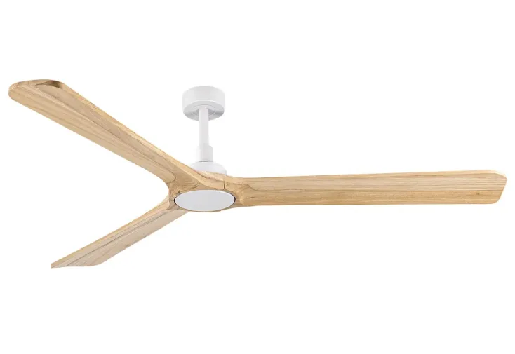 Ventilateur de plafond Ø132 cm + télécommande - Rok blanc et bois