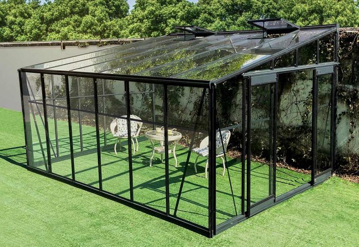Véranda en aluminium et verre trempé Luxe 11,85 m²