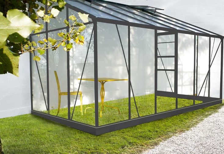 Véranda en Verre et Aluminium Gris Solarium 7,22m²