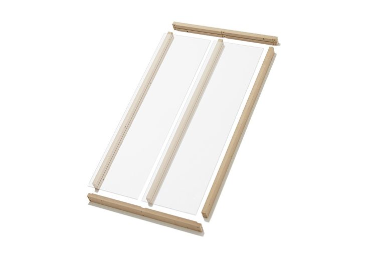 Cadre de verrière d’atelier en bois brut – 60,2 x 107,2 cm