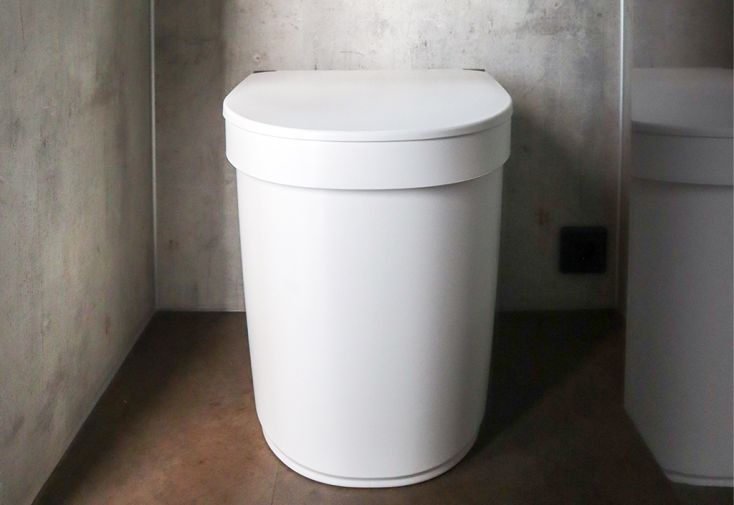 Toilettes sèches à séparation Tiny + tuyau d’évacuation – 49,7 x 39, 8 cm