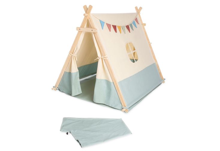Tente pour enfant en tissu et bois Pinolino – 101 x 131 x 106 cm
