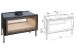 Insert à bois en Acier 9 kW - 13 kW C-1000DF dimensions 100 x 48,8 cm