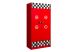 Armoire enfant rouge et damier noir et blanc course automobile Vipack