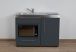Kitchenette gris ardoise 120 cm plaques induction frigo et micro-ondes Stengel
