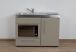 Kitchenette en métal Sablé 120 cm micro-ondes et frigo Stengel