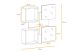 Dimensions de l'ensemble miroir étagères avec miroirs Easy ASM