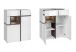 Buffet Haut de Salon en Bois ASM Meble Cross Blanc Portes Ouvertes et Fermées