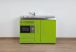Mini-cuisine Stengel coloris vert pomme avec micro-ondes, frigo et plaques vitrocéramiques